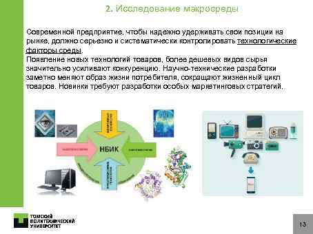 2. Исследование макросреды Современной предприятие, чтобы надежно удерживать свои позиции на рынке, должно серьезно