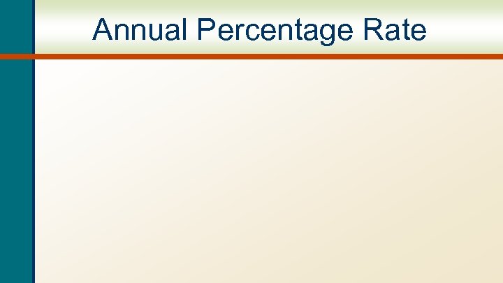 Annual Percentage Rate 