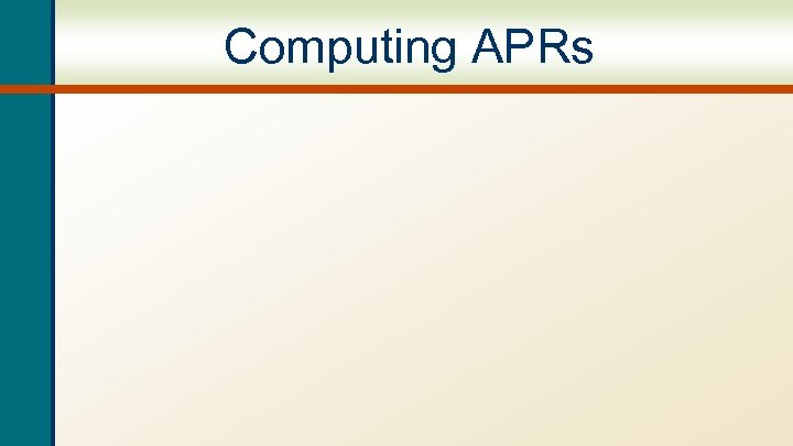 Computing APRs 