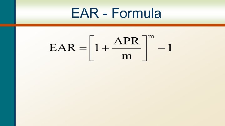 EAR - Formula 