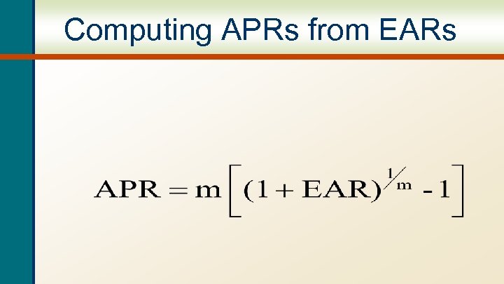 Computing APRs from EARs 