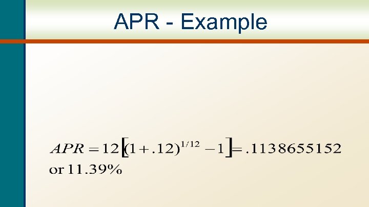 APR - Example 