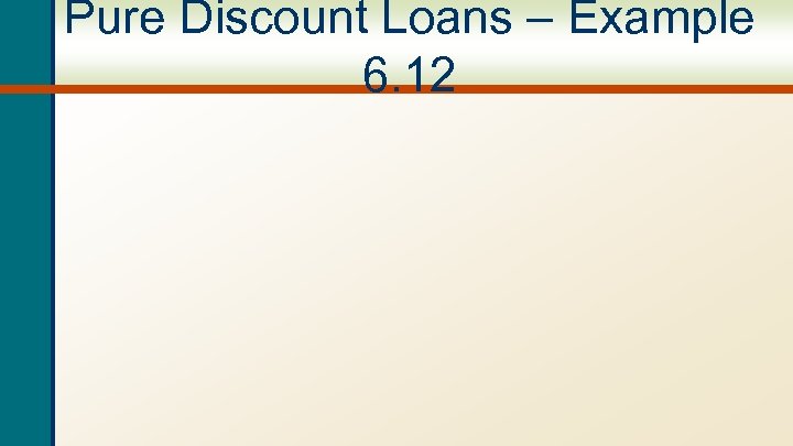 Pure Discount Loans – Example 6. 12 