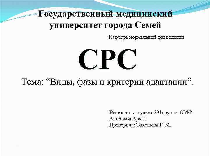 Самостоятельная работа студента реферат