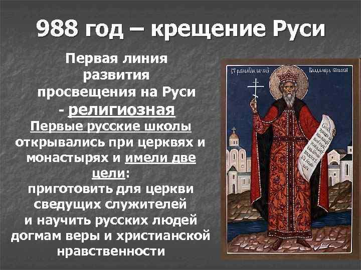 В каком году крести русь. 988 Год крещение Руси. Воспитание в Киевской Руси. 988 Год событие в древней Руси. Древнерусские школы в 988.