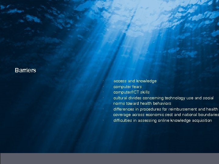  Barriers · access and knowledge · computer fears · computer/ICT skills · cultural