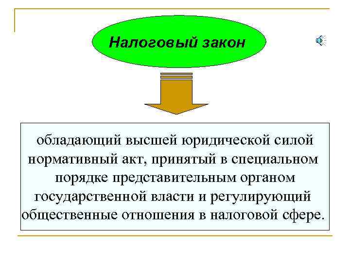 Налоговый закон обладающий высшей юридической силой нормативный акт, принятый в специальном порядке представительным органом