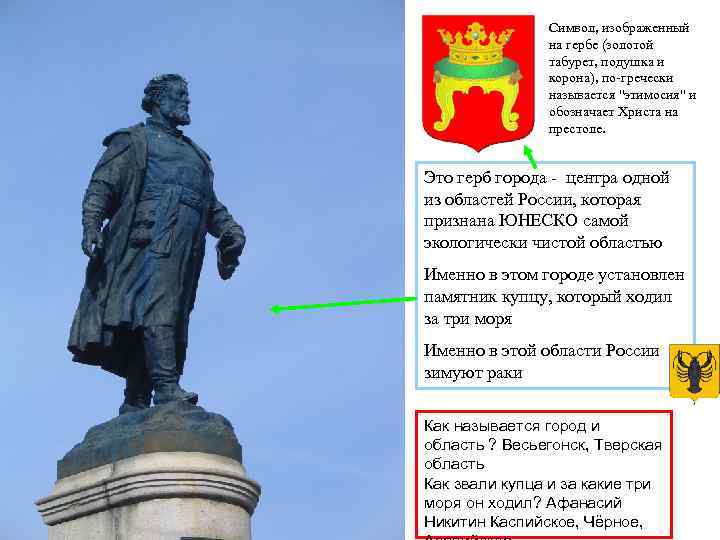 Символ, изображенный на гербе (золотой табурет, подушка и корона), по-гречески называется 