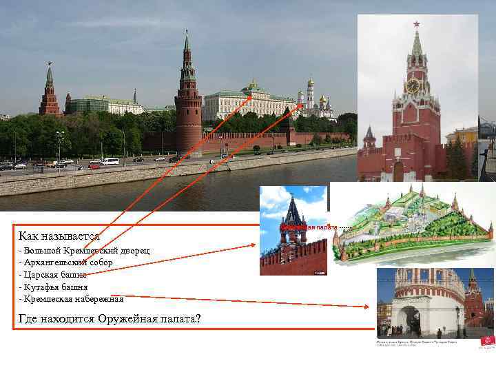 Как называется - Большой Кремлевский дворец - Архангельский собор - Царская башня - Кутафья