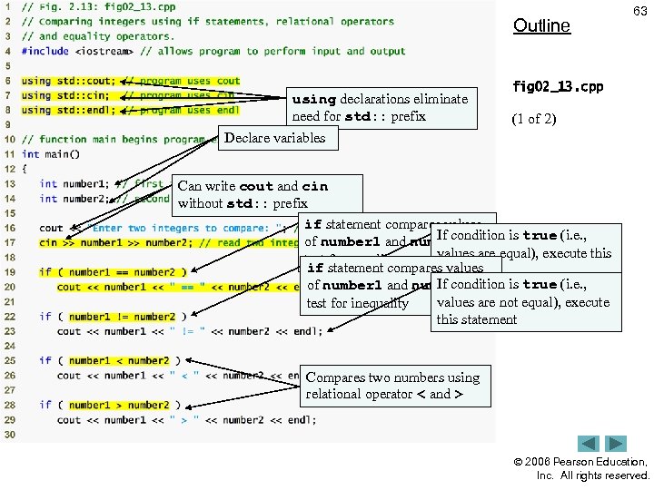 Outline using declarations eliminate need for std: : prefix 63 fig 02_13. cpp (1