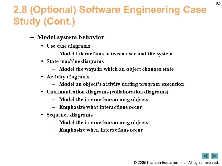 2. 8 (Optional) Software Engineering Case Study (Cont. ) 82 – Model system behavior