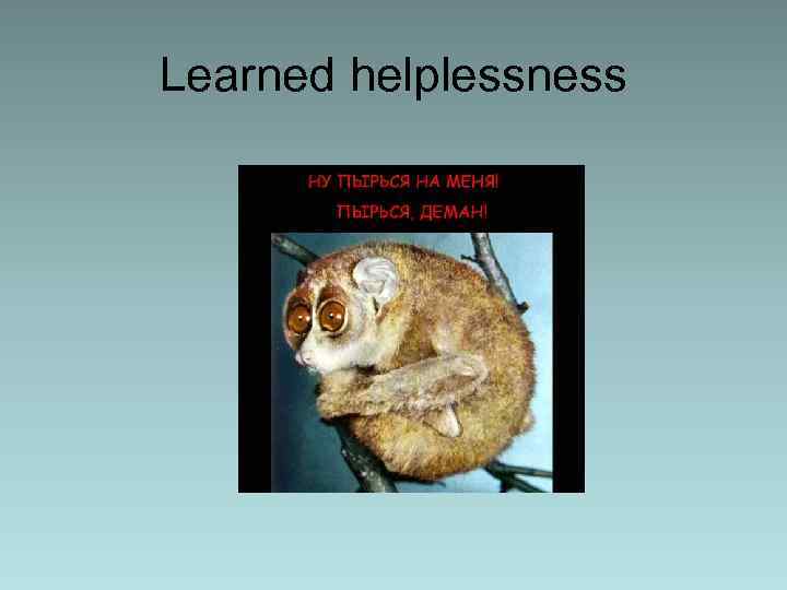 Learned helplessness 