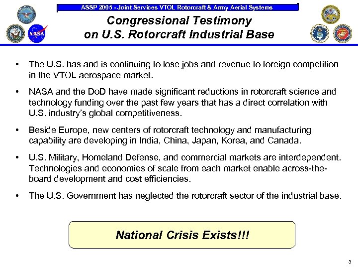 ASSP 2005 - Joint Services VTOL Rotorcraft & Army Aerial Systems Congressional Testimony on