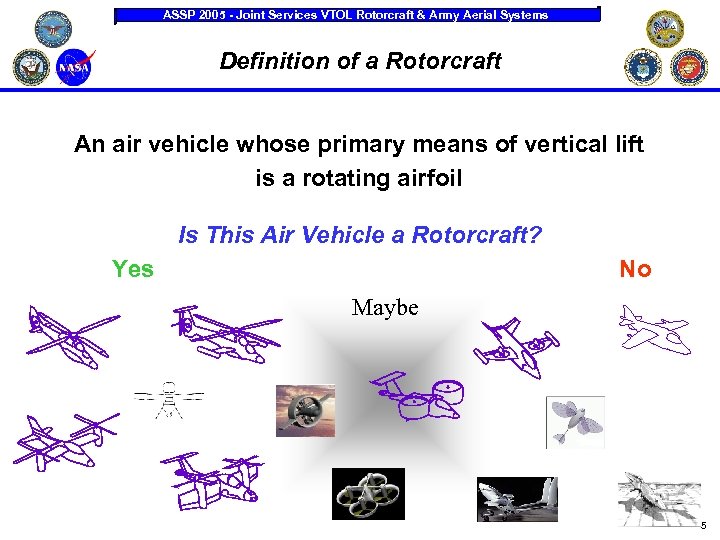 ASSP 2005 - Joint Services VTOL Rotorcraft & Army Aerial Systems Definition of a