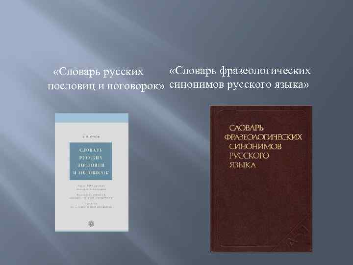  «Словарь фразеологических «Словарь русских пословиц и поговорок» синонимов русского языка» 