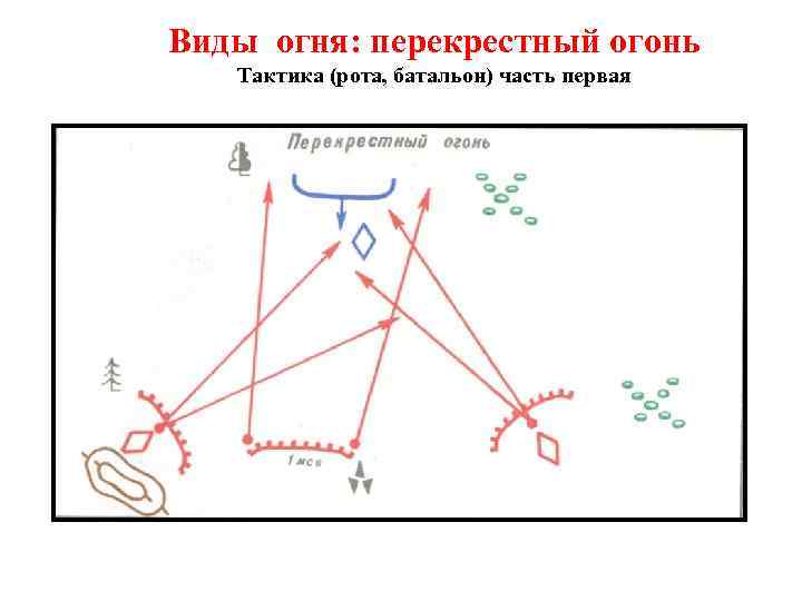 Виды огня: перекрестный огонь Тактика (рота, батальон) часть первая 