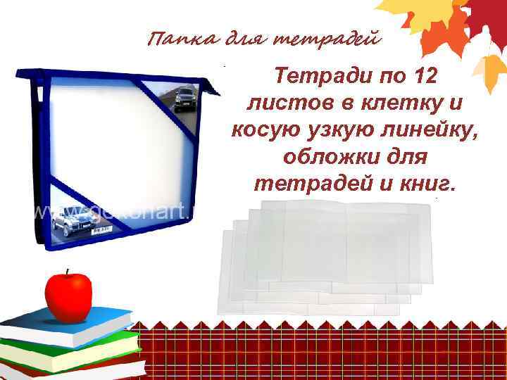 Папка для тетрадей Тетради по 12 листов в клетку и косую узкую линейку, обложки