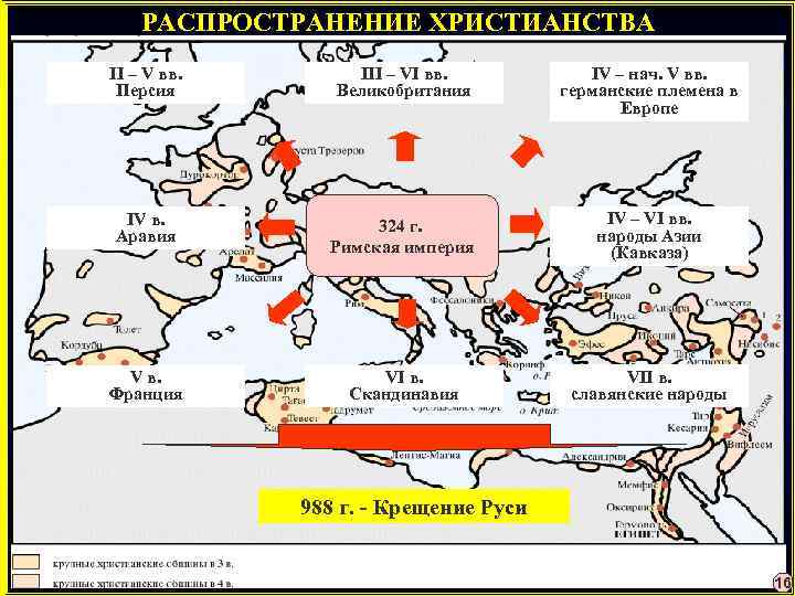 РАСПРОСТРАНЕНИЕ ХРИСТИАНСТВА II – V вв. Персия III – VI вв. Великобритания IV –