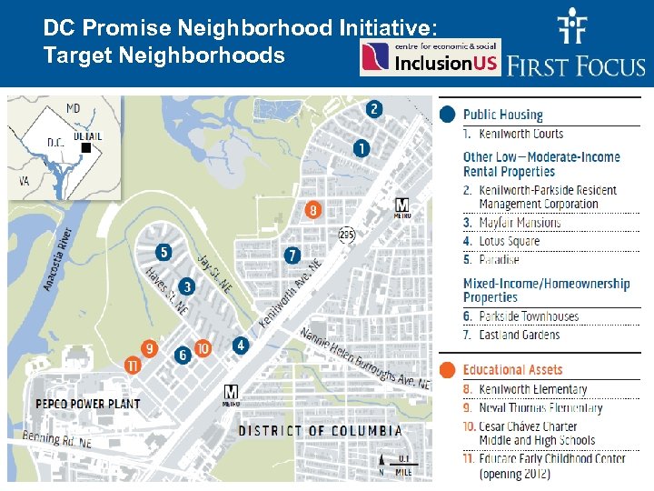 DC Promise Neighborhood Initiative: Children in the Budget: Target Neighborhoods www. firstfocus. net 