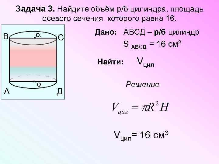 Площадь осевого сечения равна 10