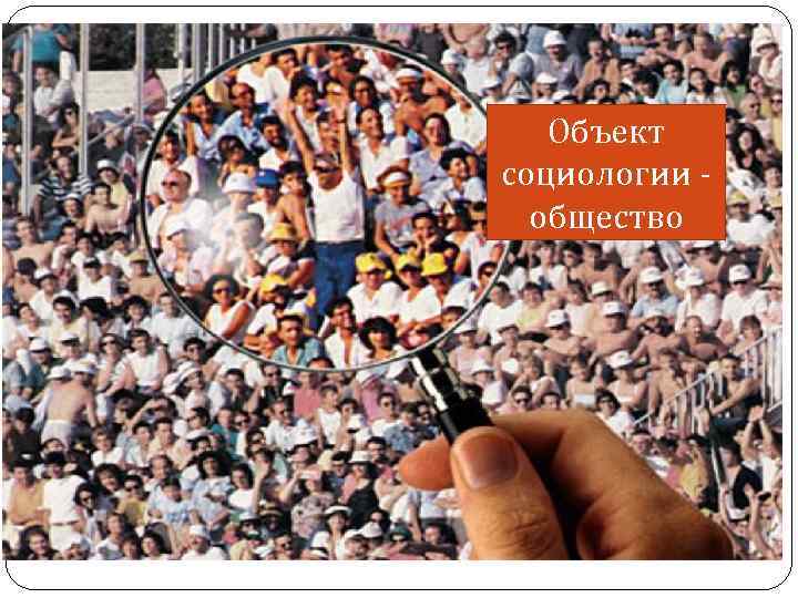 Объект социологии - общество 