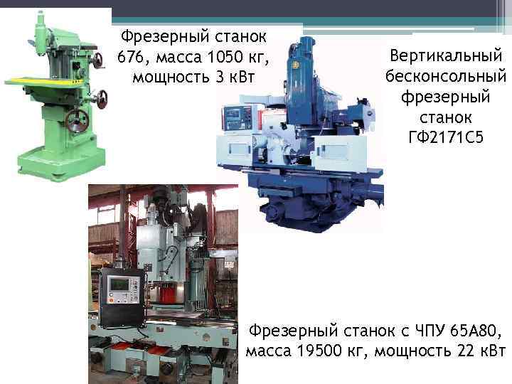 Фрезерный станок 676, масса 1050 кг, мощность 3 к. Вт Вертикальный бесконсольный фрезерный станок