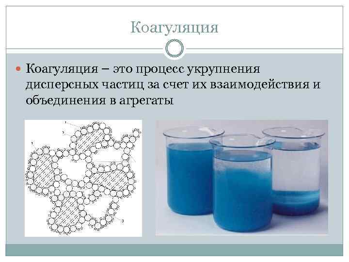 Коагуляция – это процесс укрупнения дисперсных частиц за счет их взаимодействия и объединения в