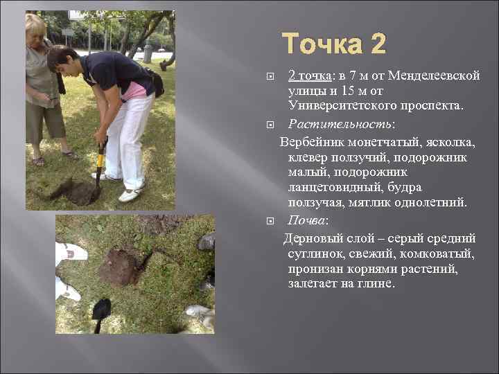 Точка 2 2 точка: в 7 м от Менделеевской улицы и 15 м от
