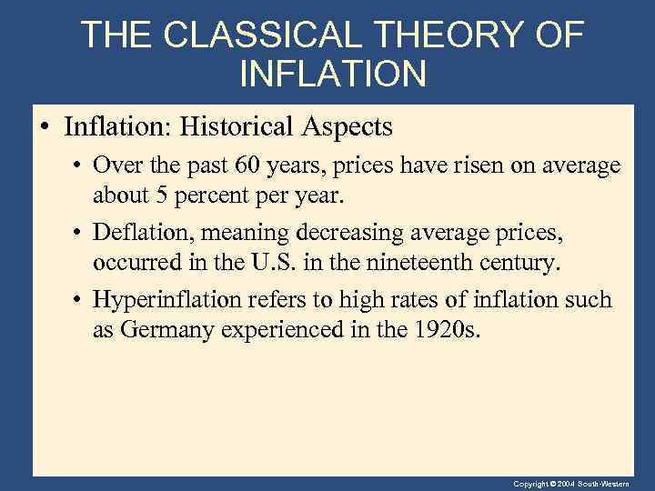 THE CLASSICAL THEORY OF INFLATION • Inflation: Historical Aspects • Over the past 60