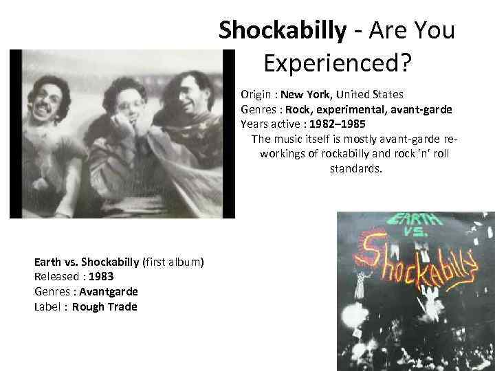 Shockabilly - Are You Experienced? Origin : New York, United States Genres : Rock,