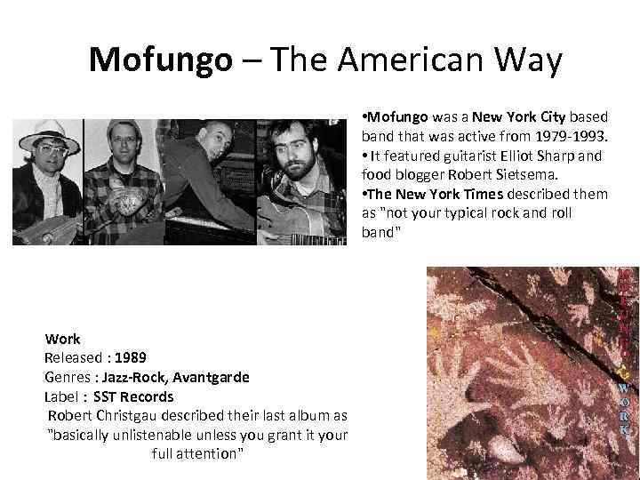 Mofungo – The American Way • Mofungo was a New York City based band