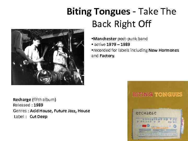 Biting Tongues - Take The Back Right Off • Manchester post-punk band • active