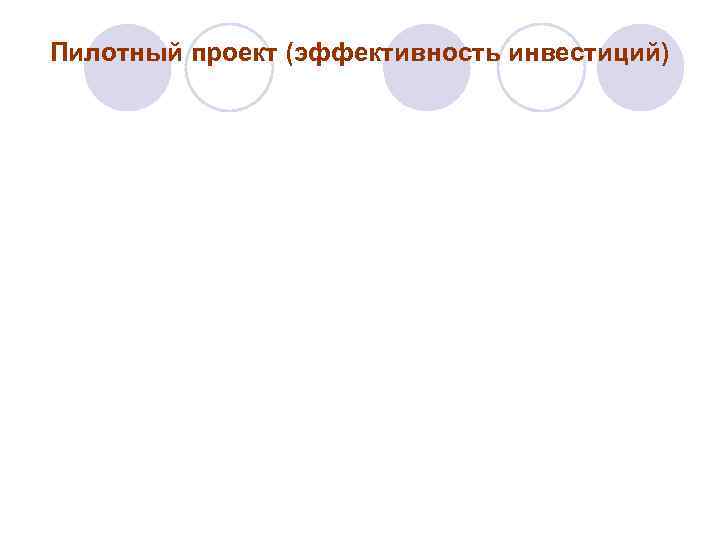 Пилотный проект (эффективность инвестиций) 