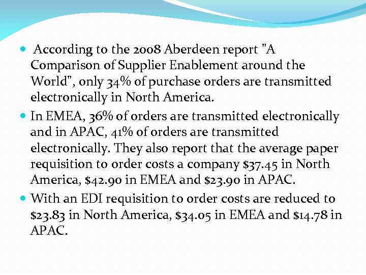  According to the 2008 Aberdeen report "A Comparison of Supplier Enablement around the