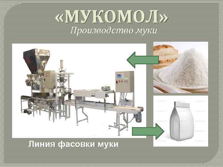  «МУКОМОЛ» Производство муки Линия фасовки муки 