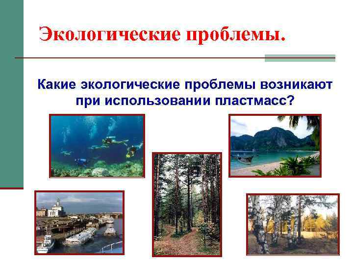 Экологические проблемы. Какие экологические проблемы возникают при использовании пластмасс? 