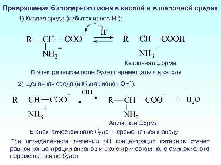 Схема образования биполярного иона