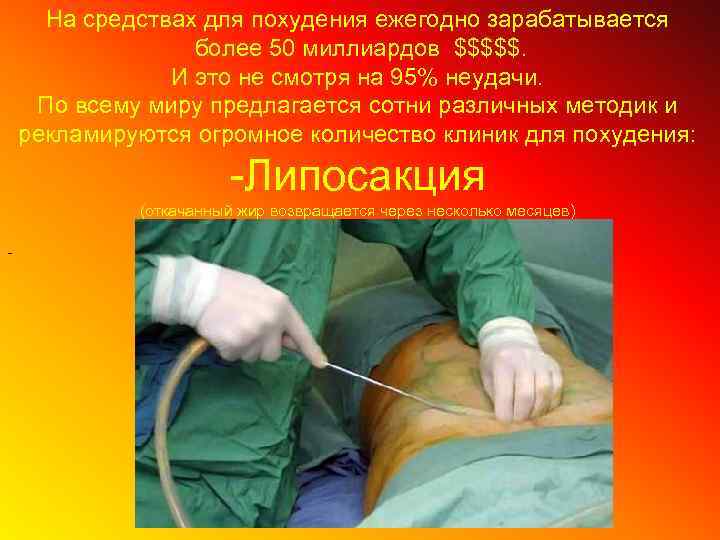 На средствах для похудения ежегодно зарабатывается более 50 миллиардов $$$$$. И это не смотря