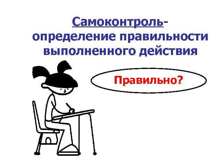 Самоконтрольопределение правильности выполненного действия Правильно? 