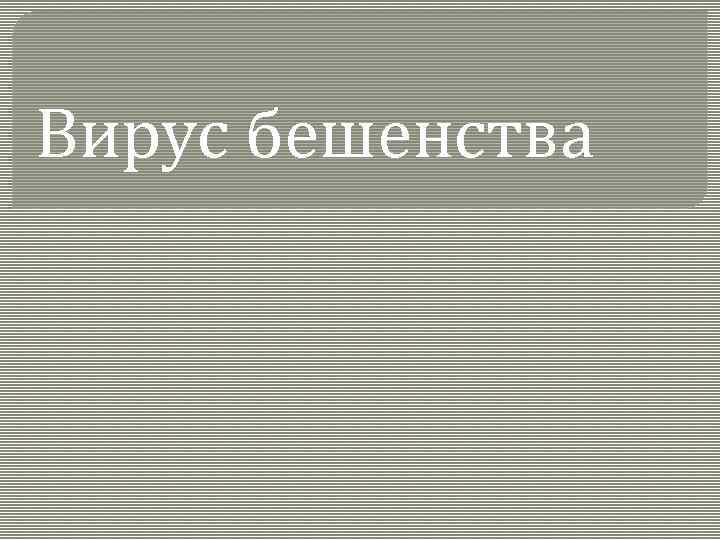 Вирус бешенства 