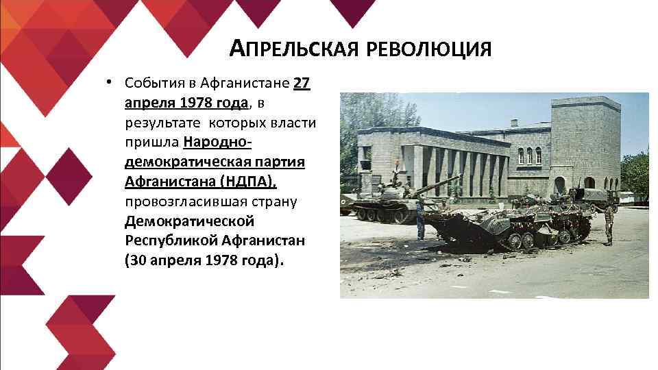 АПРЕЛЬСКАЯ РЕВОЛЮЦИЯ • События в Афганистане 27 апреля 1978 года, в результате которых власти