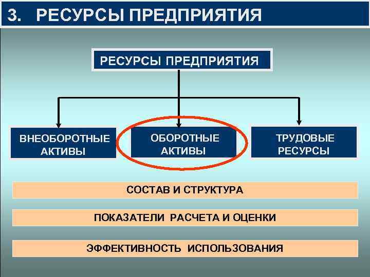  3. РЕСУРСЫ ПРЕДПРИЯТИЯ ВНЕОБОРОТНЫЕ ТРУДОВЫЕ АКТИВЫ РЕСУРСЫ СОСТАВ И СТРУКТУРА ПОКАЗАТЕЛИ РАСЧЕТА И