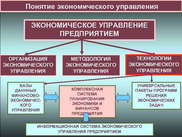 Понятие экономического управления ЭКОНОМИЧЕСКОЕ УПРАВЛЕНИЕ ПРЕДПРИЯТИЕМ ОРГАНИЗАЦИЯ ЭКОНОМИЧЕСКОГО УПРАВЛЕНИЯ БАЗЫ ДАНННЫХ ФИНАНСОВОЭКОНОМИЧЕСКОГО УПРАВЛЕНИЯ МЕТОДОЛОГИЯ