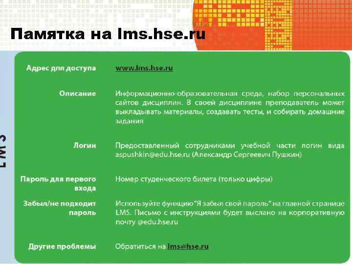 Памятка на lms. hse. ru 