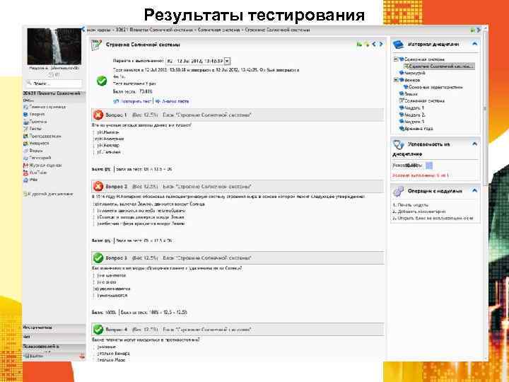 Результаты тестирования 