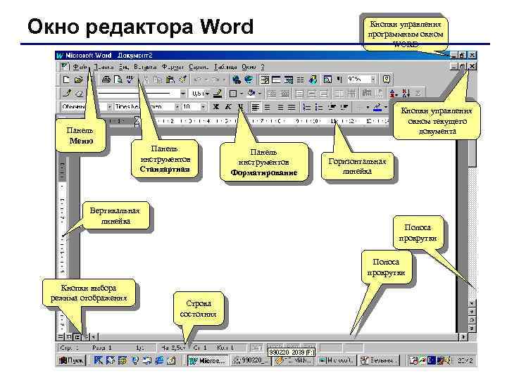 Меню окна word. Окно текстового редактора. Окно редактора Word. Панель инструментов окна. Панель управления MS Word.