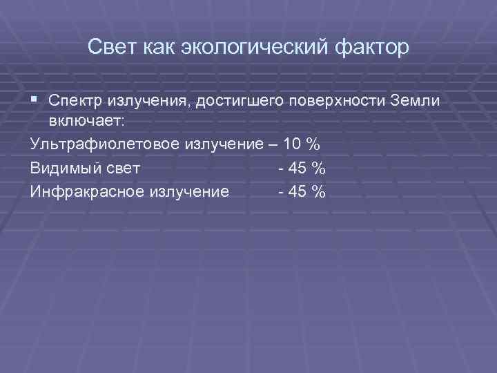 Общее количество радиации достигающей поверхности