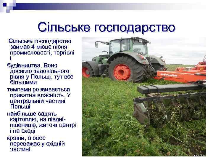 Сільське господарство займає 4 місце після промисловості, торгівлі і будівництва. Воно досягло задовільного рівня