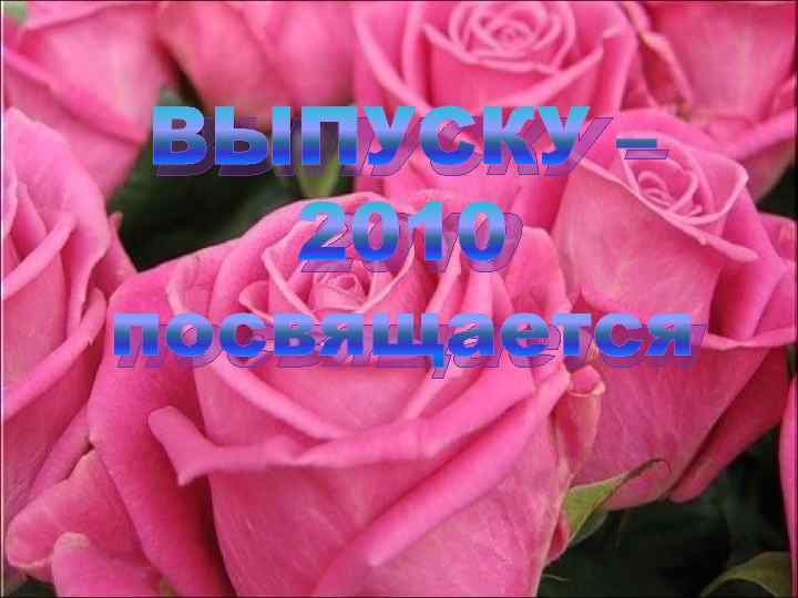 ВЫПУСКУ – 2010 посвящается 