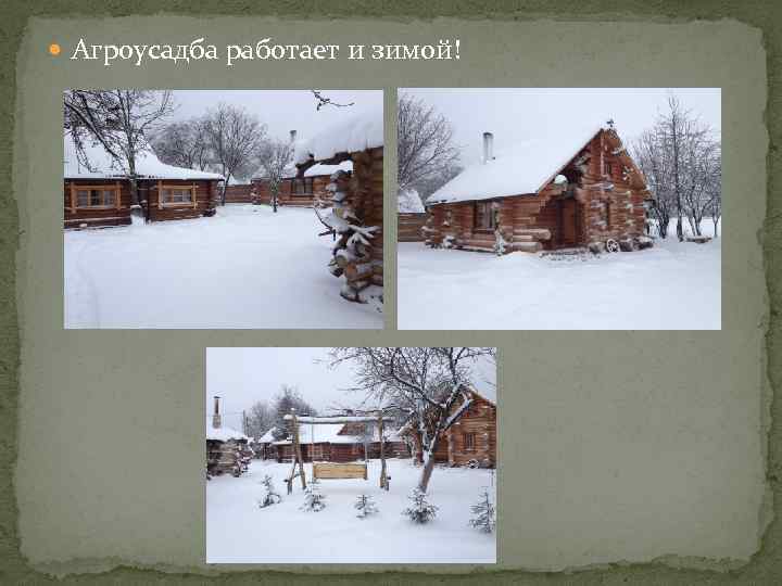  Агроусадба работает и зимой! 
